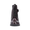 Rieker Strap Laced Ankle Boot Side Zip - Bordo